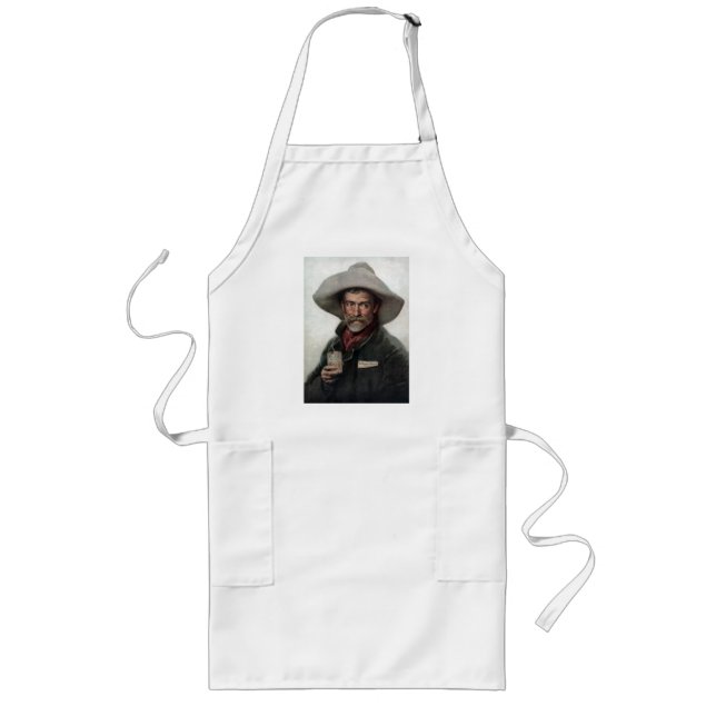 Spanish Ranchero Cowboy in Old West Saloon Long Apron (Front)