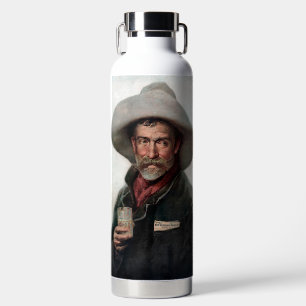 Spanish Ranchero Cowboy in Old West Saloon Water Bottle