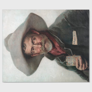 Spanish Ranchero Cowboy in Old West Saloon Wrapping Paper