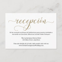 Spanish Reception Gold Glitter Enclosure Card