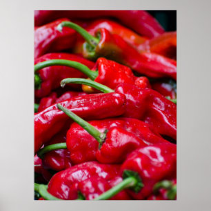 Spanish red Peppers Poster