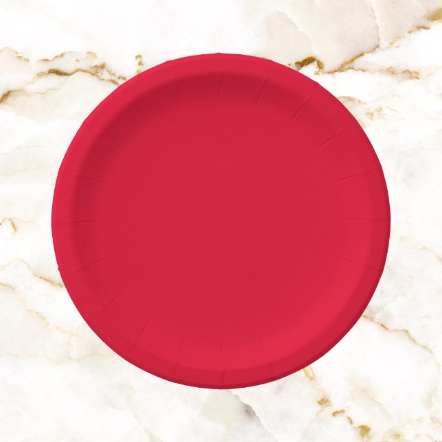 Spanish Red Solid Colour Paper Plate (Creator Uploaded)