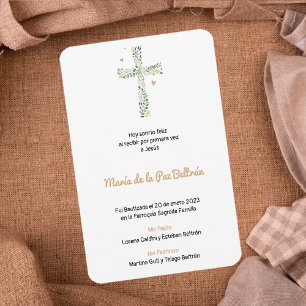 Spanish Religious Baptism & Bautizo Estampa Announcement