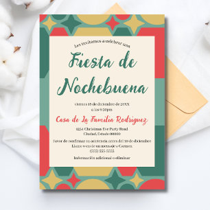 Spanish Retro Festive Fiesta Nochebuena Christmas Invitation