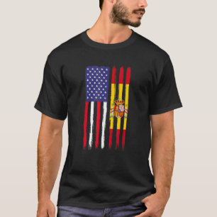 Spanish Roots Half American Flag Patriotic Spanish T-Shirt
