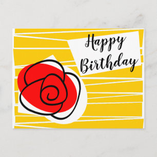 Spanish Rose Birthday postcard landscape