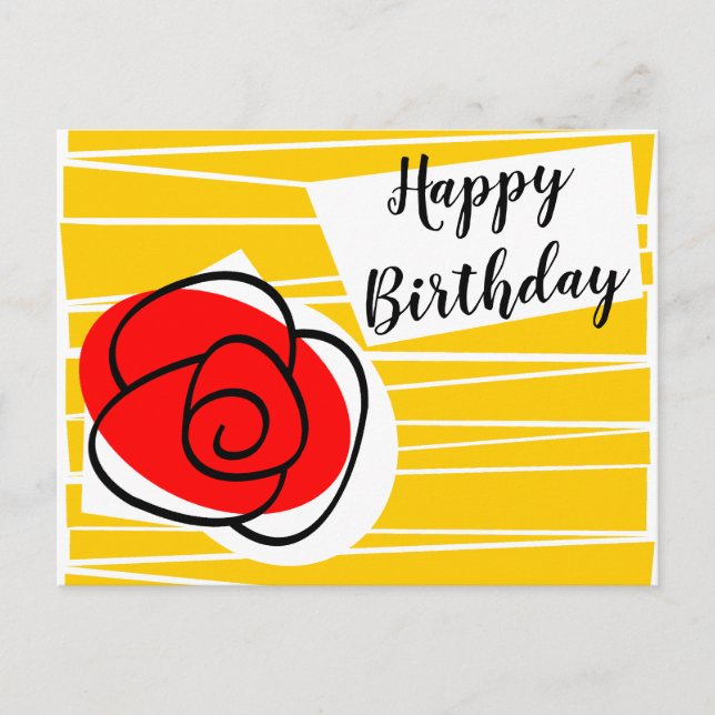 Spanish Rose Birthday postcard landscape (Front)