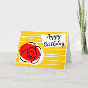 Spanish Rose Birthday Text landscape Card