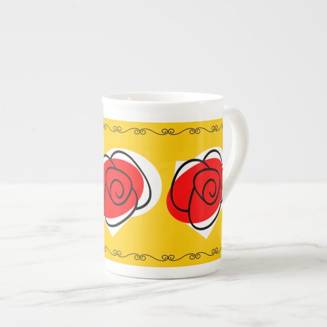 Spanish Rose Border Trio mug bone china (Front Right)