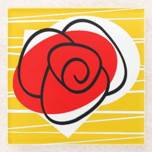 Spanish Rose coaster glass