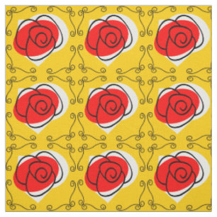 Spanish Rose corners fabric small print
