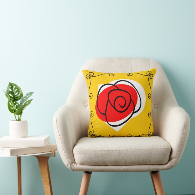 Spanish Rose corners pillow square striped back (Chair)