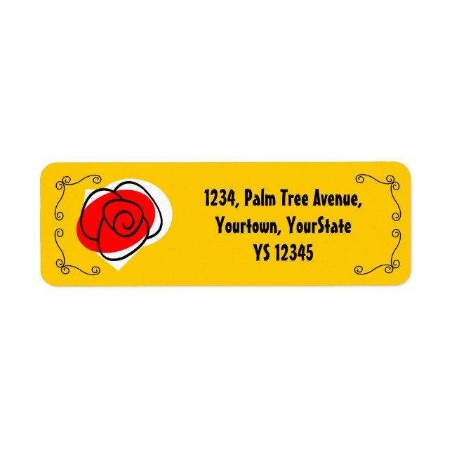Spanish Rose Corners return address label (Front)