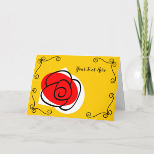 Spanish Rose Corners Text landscape Holiday Card