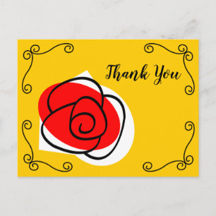 Spanish Rose Corners Thank You landscape Postcard