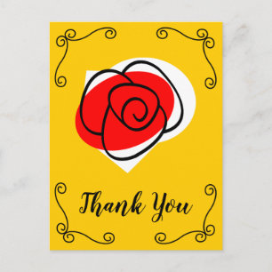 Spanish Rose Corners Thank You vertical Postcard