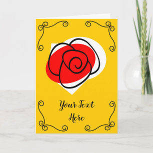 Spanish Rose Corners Two Text vertical Card