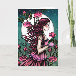 Spanish Rose Fantasy Maiden Fairy Art Card