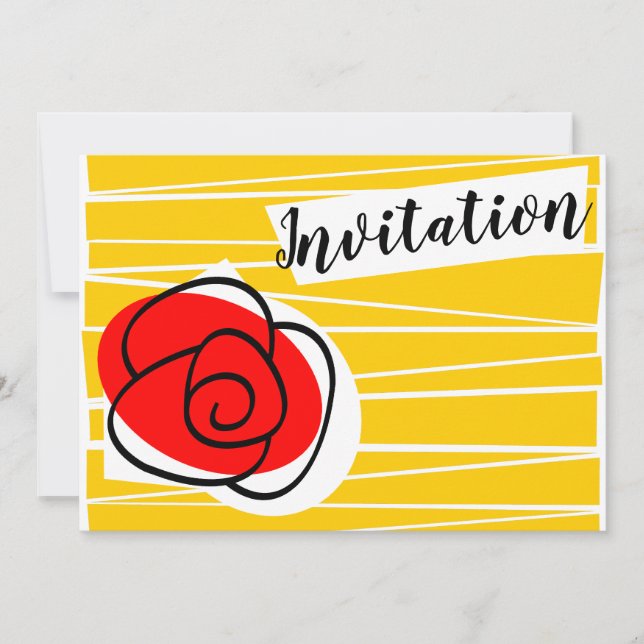 Spanish Rose Invitation horizontal (Front)