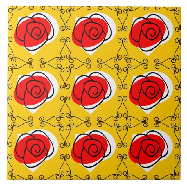 Spanish Rose Multi ceramic tile (Front)