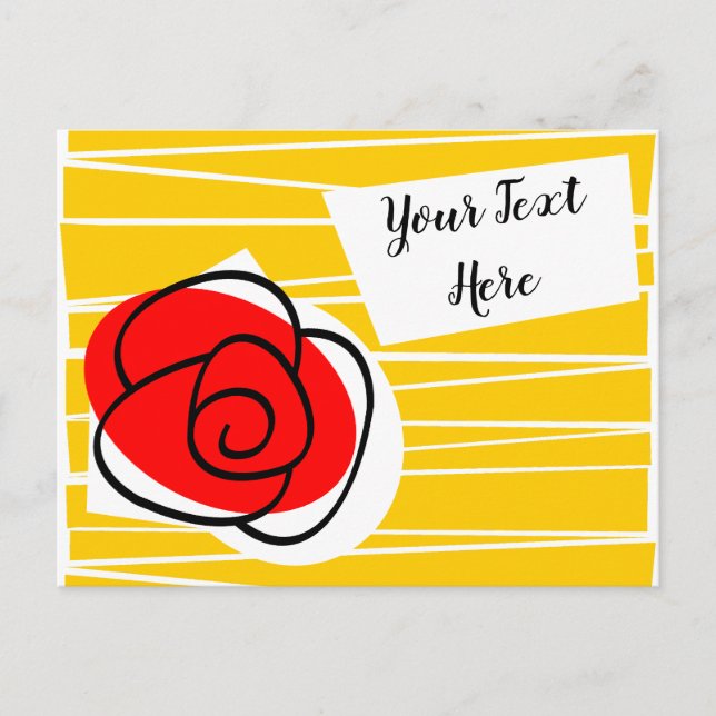 Spanish Rose Text postcard landscape (Front)