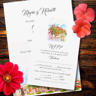 Spanish, San Miguel de Allende Wedding RSVP Card