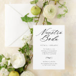 Spanish Save The Date Card Elegant Black & White<br><div class="desc">Get the Familia all excited for your big day with these elegant,  minimalistic,  Spanish Save the Date cards. Template is ready for you customise and purchase. Select from many paper variations and die cuts!</div>