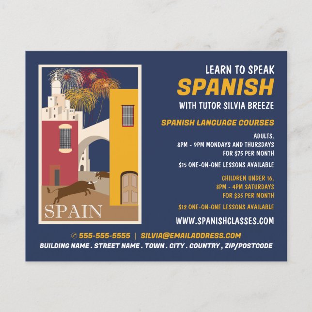 Spanish Scene, Spanish Language Course Advertising Flyer (Front)