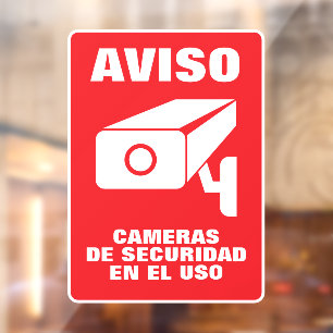 Spanish security camera notice warning poster