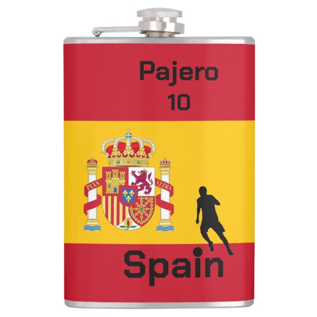 Spanish Soccer, customisable  Hip Flask (Front)