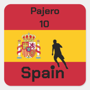Spanish Soccer, customisable  Square Sticker