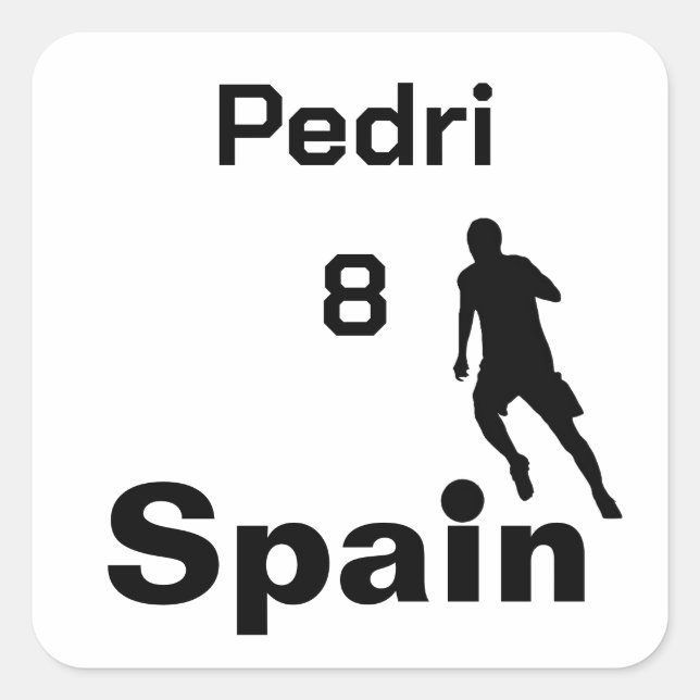 Spanish Soccer, customisable Square Sticker (Front)