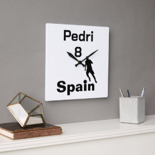 Spanish Soccer, customisable Square Wall Clock
