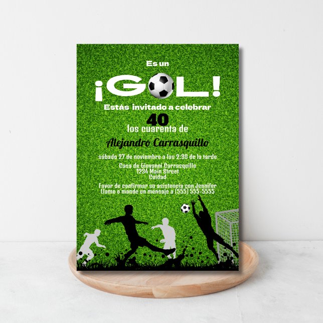 Spanish Soccer Men's Birthday Party Any Age Invitation (Creator Uploaded)