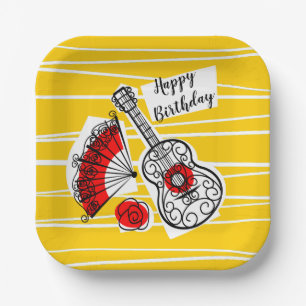 Spanish Souvenirs Birthday square Paper Plate