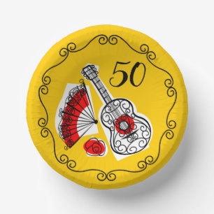 Spanish Souvenirs Border 50 Age Paper Plate