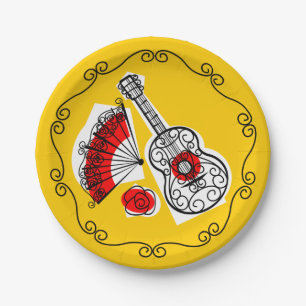 Spanish Souvenirs Border Paper Plate