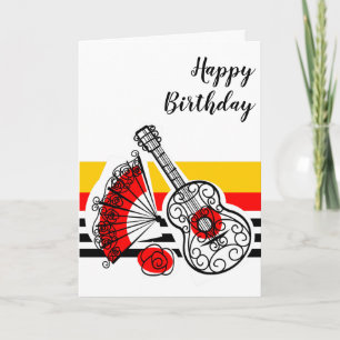 Spanish Souvenirs Classic Stripe Birthday Card
