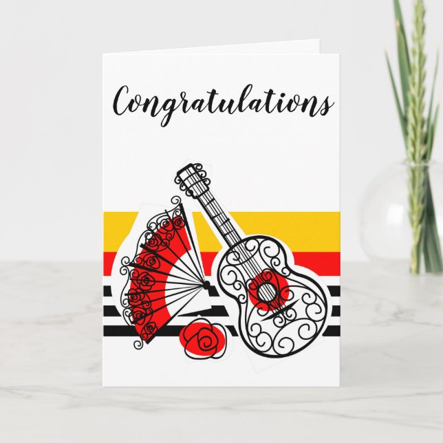 Spanish Souvenirs Classic Stripe Congratulations Card (Front)