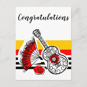 Spanish Souvenirs Classic Stripe Congratulations Postcard