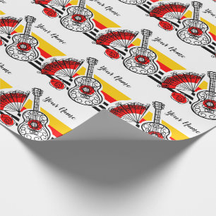 Spanish Souvenirs Classic Stripe Name Wrapping Paper