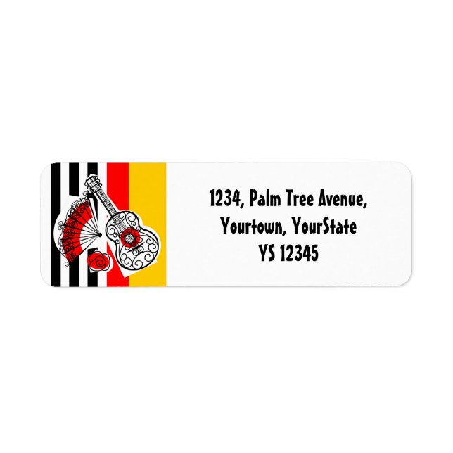 Spanish Souvenirs Classic Stripe return address Label (Front)