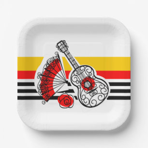 Spanish Souvenirs Classic Stripe square Paper Plate