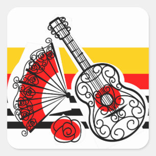 Spanish Souvenirs Classic Stripe sticker square