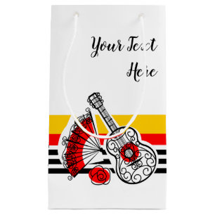 Spanish Souvenirs Classic Stripe Text small Small Gift Bag
