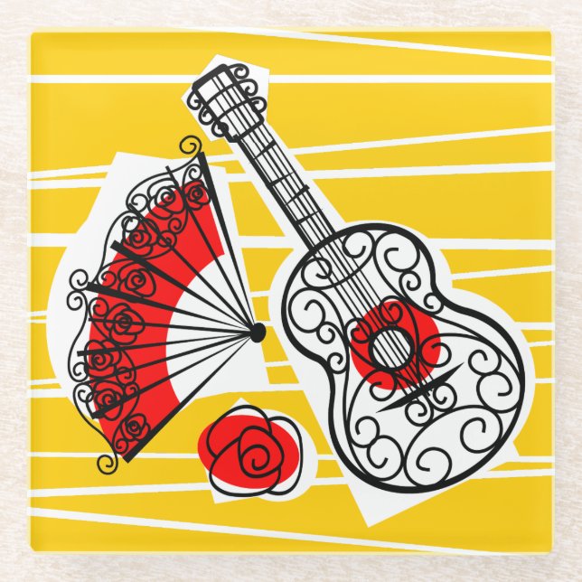 Spanish Souvenirs coaster glass (Front)