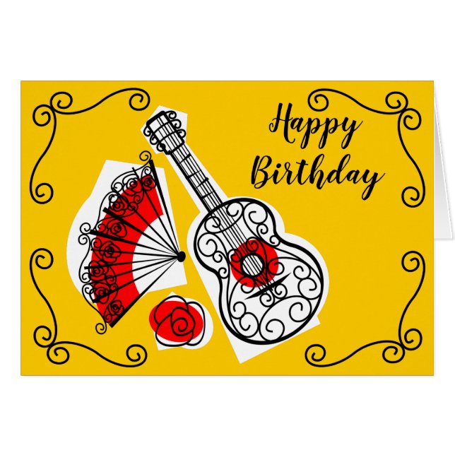 Spanish Souvenirs Corners Birthday landscape (Front Horizontal)