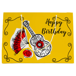 Spanish Souvenirs Corners Birthday large Gift Bag