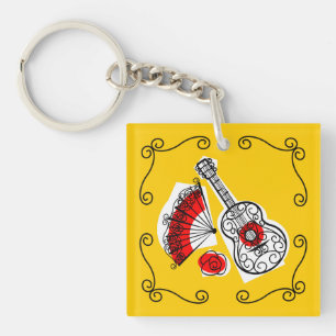Spanish Souvenirs Corners keychain acrylic square
