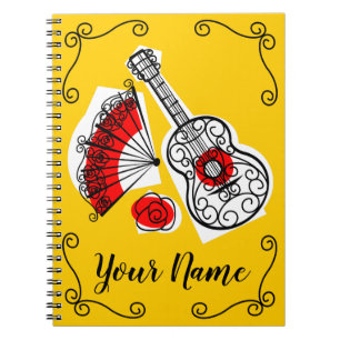 Spanish Souvenirs Corners Name notebook